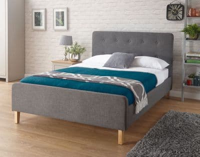 Ashbourne Grey Upholstered Fabric Kingsize 5'0 Bedframe