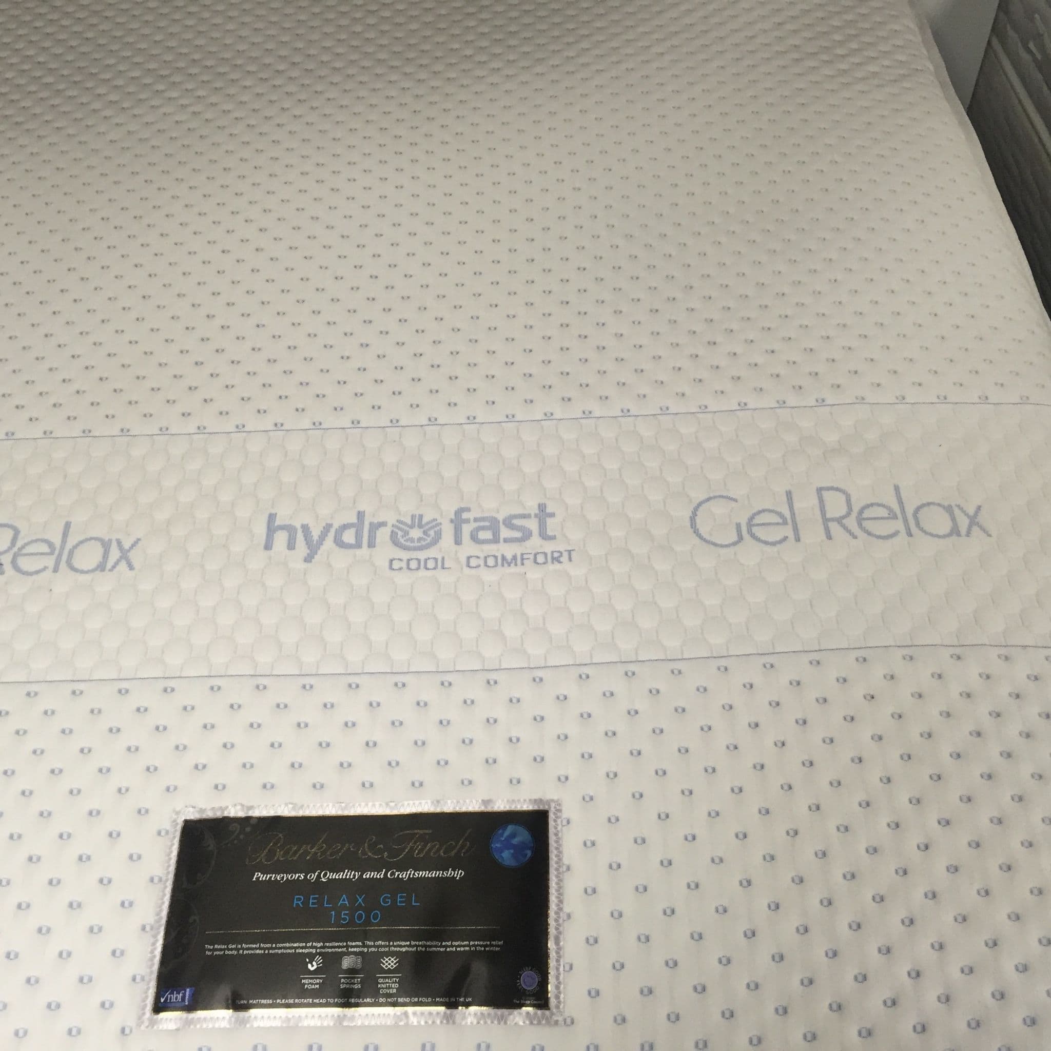 Barker and Finch Relax iGel 1500 Pocket Sprung Double 4ft6 Mattress