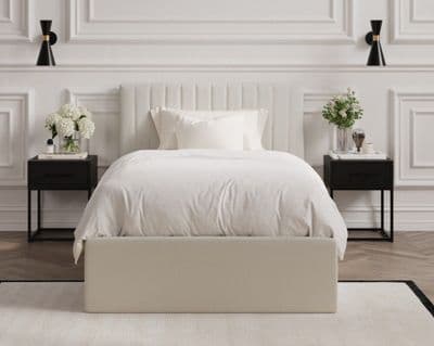 Berlin Frost End Lift Fabric Ottoman Single 3ft Bedframe