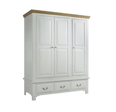 Crowther Eden Grey & Oak 3 Door 3 Drawer Wardrobe