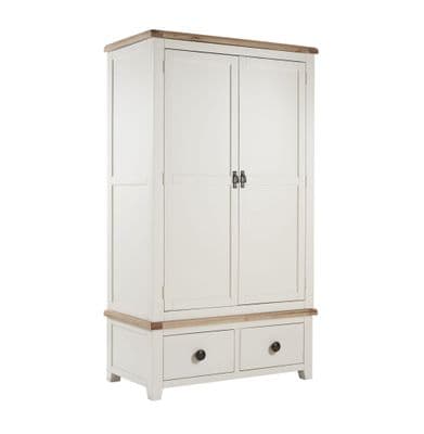 Crowther Maine Cream & Oak 2 Door 2 Drawer Wardrobe