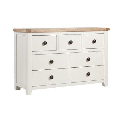 Crowther Maine Cream & Oak 7 Drawer Wide Chest