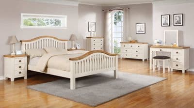 Crowther Maine Cream & Oak Double 4'6 Bedframe