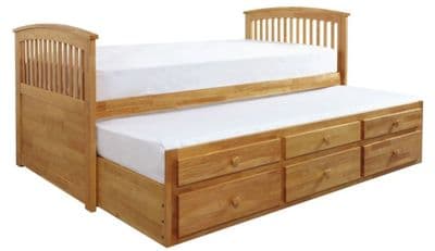 Crowther Marcell Captains Oak 3 Drawer Guest Bedframe