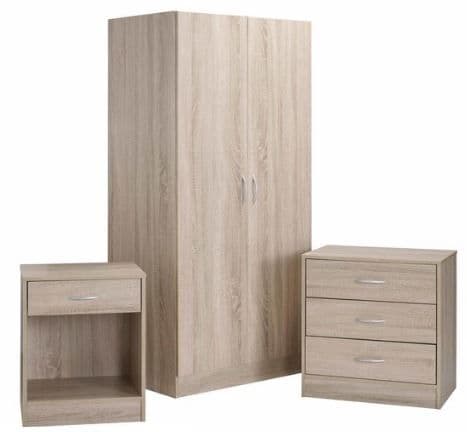 Delta 3 Piece Bedroom Set Oak