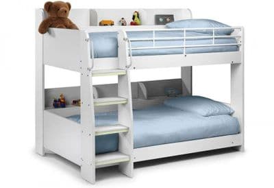 Domino White Wooden Bunk Bed