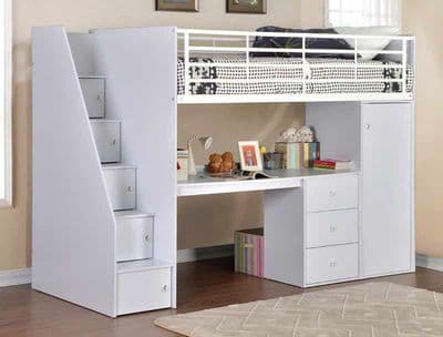 Flintshire Dakota White High Sleeper Bed