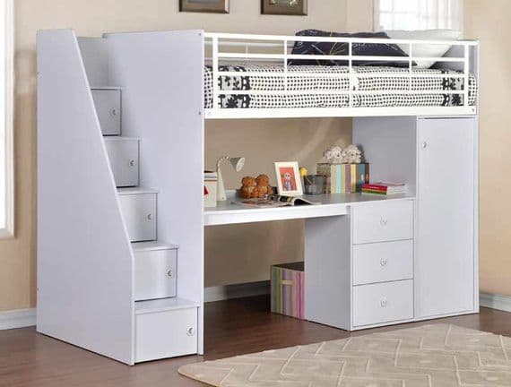 Flintshire Dakota White High Sleeper Bed