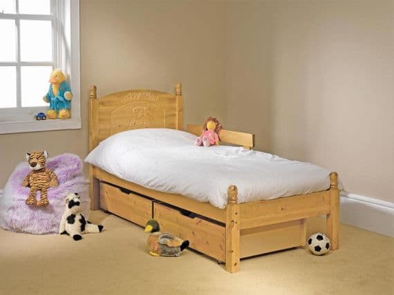 Frendship Mill Teddy Personalised (add your Childs name) Single 3ft Wooden Bed