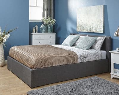 GFW End Open Grey Fabric Ottoman Single 3ft Bedframe