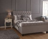 GFW Layla Silver Fabric Side Open Ottoman Double 4ft6 Bedframe