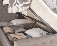 GFW Layla Silver Fabric Side Open Ottoman Double 4ft6 Bedframe