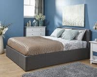 GFW Side Open Grey Fabric Ottoman Small Double 4ft Bedframe