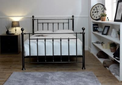 Limelight Libra Black Chrome Kingsize 5'0 Bedframe With Chrome Finials