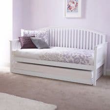 Madrid White Wooden Day Bed With Underbed Trundle