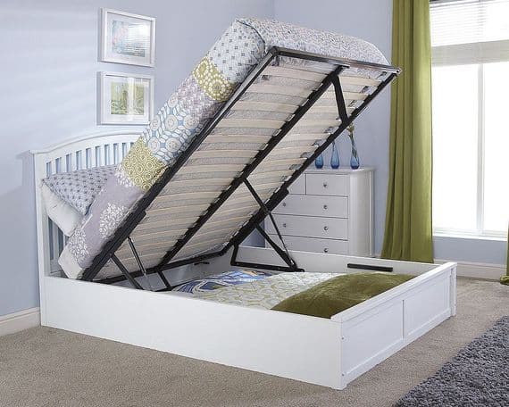 Madrid White Wooden Kingsize 5ft Ottoman Bedframe