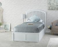 Madrid White Wooden Single 3'0 Ottoman Bedframe