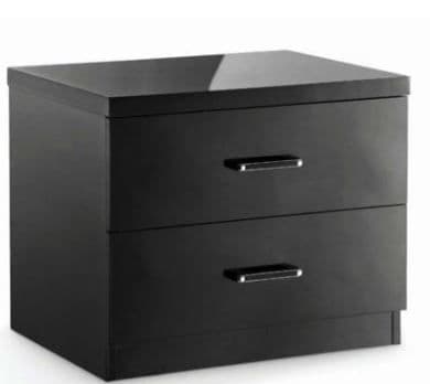 Novello 2 Drawer Bedside Cabinet Black