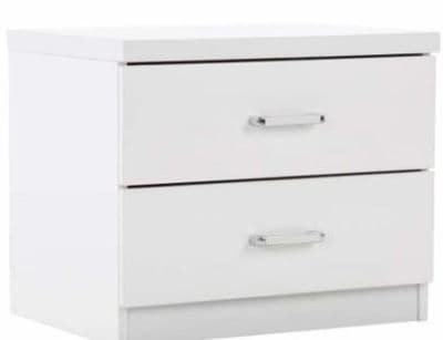 Novello 2 Drawer Bedside Cabinet White