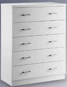 Novello 5 Drawer Chest White