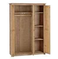 Panama Waxed Pine Triple Wardrobe