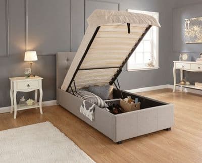 Regal Silver Fabric Single 3'0 Ottoman Bedframe