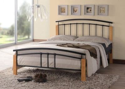 Tetras Black Metal and Wood  Bedframe