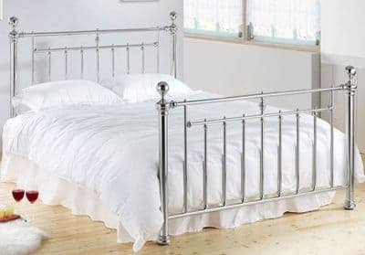Time Living Alexander Double 4'6 Chrome Metal Bedframe