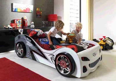 White Touring Car Bed