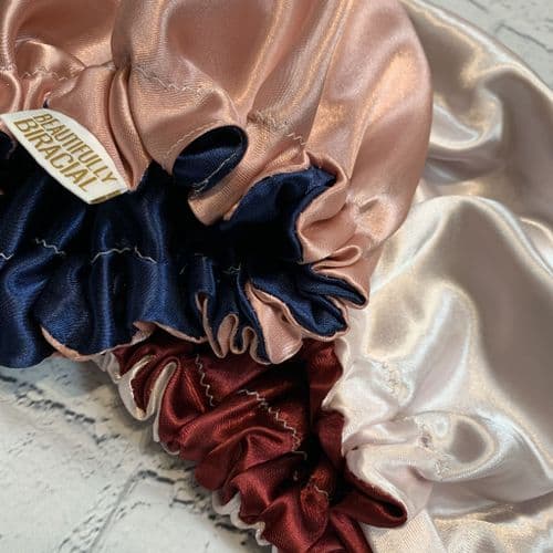 Double Layer Children's Satin Bonnet