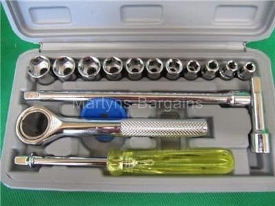 17 PCE 1/4" Socket Set. Bluespot Code 01532 (C8U10)