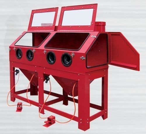 Blasting Cabinet with Twin Front Work Stations for longer Parts DSBC880 extra Wide