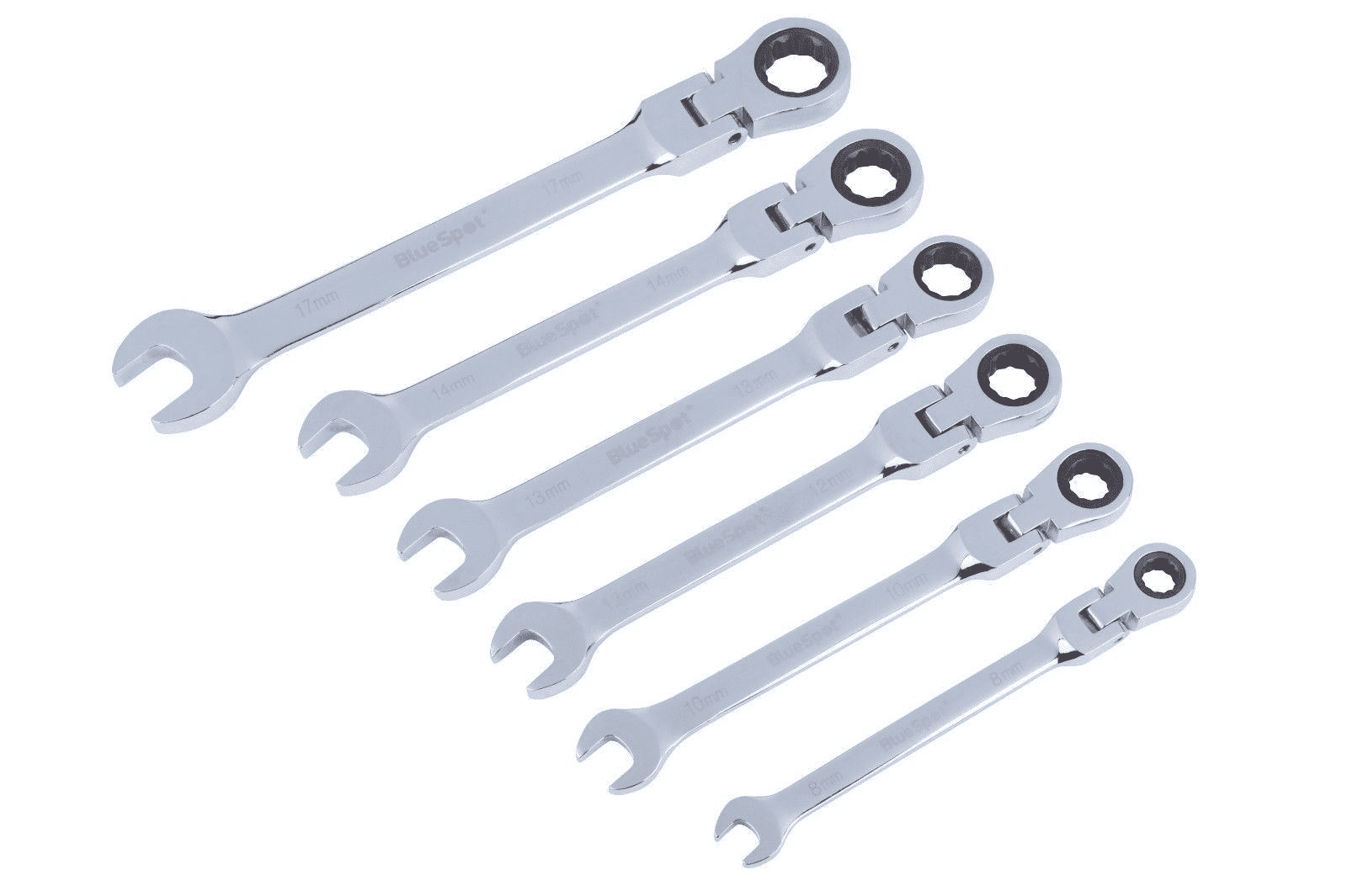 BlueSpot 04312 6 Piece Flexible Ratchet Spanner Set