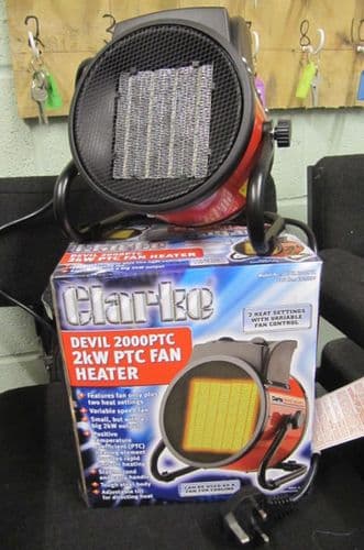 Clarke 2000 Watt Heater with Variable heat output up to 2kW (6824 BTU)Small and compact