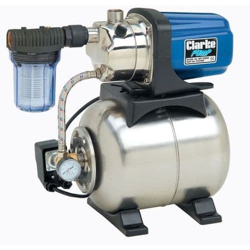Clarke BPT1200SS 1” Stainless Steel Booster Pump 1200 Watts, 230V 1ph motor