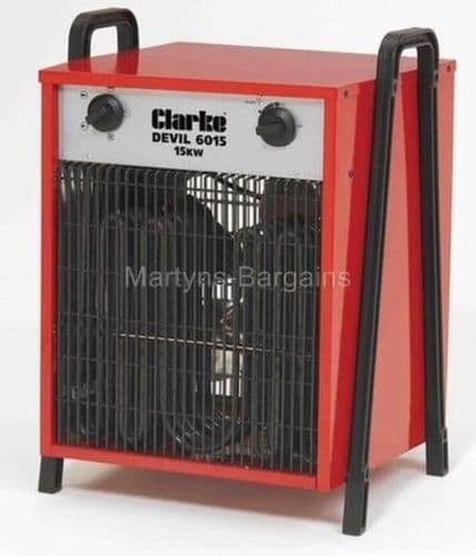 Clarke Devil 6015-for Small Industrial Business. Red Electric Fan Heater