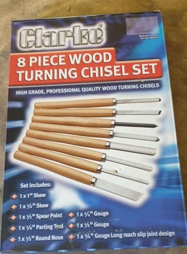 Clarke Wood Turning Chisel Set CHT874 8 Piece