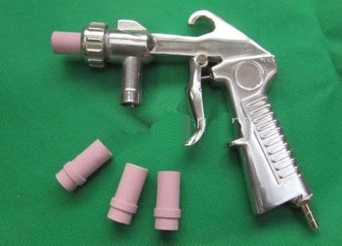 gun Sand Blast Gun (Pistol) with 4 Ceramic Nozzles. Grit Blaster