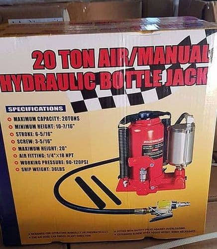 Mattis 20 Tonne Air Bottle Jack Max Height 20" Hydraulic Bottle Jack