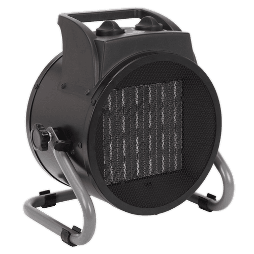 Sealey 3KW Industrial PTC Fan Heater with 2 heat settings and heats 60mtr³