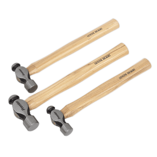 Sealey Ball Pein Hammer Set 3pc Hickory Shaft