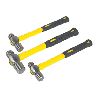 Sealey Ball Pein Hammer Set 3piece Fibre glass Shaft
