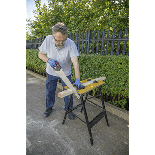Sealey Folding Workbench 290mm Capacity FWB1, pre-drilled jaw grip anchorages