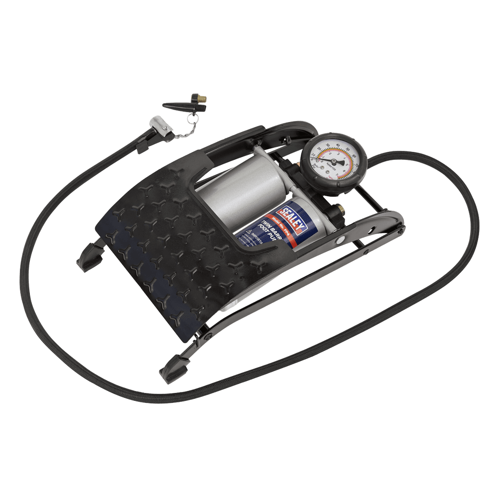 Twin Barrel Foot pump Sealey Foot Pump