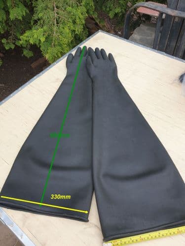 Wet Blast Gloves BA7202 680mm Long. Aqua Blast Cabinet Gauntlets