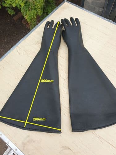 Wet Blast Gloves BA7203 800mm Long. Aqua Blast Cabinet Gauntlets