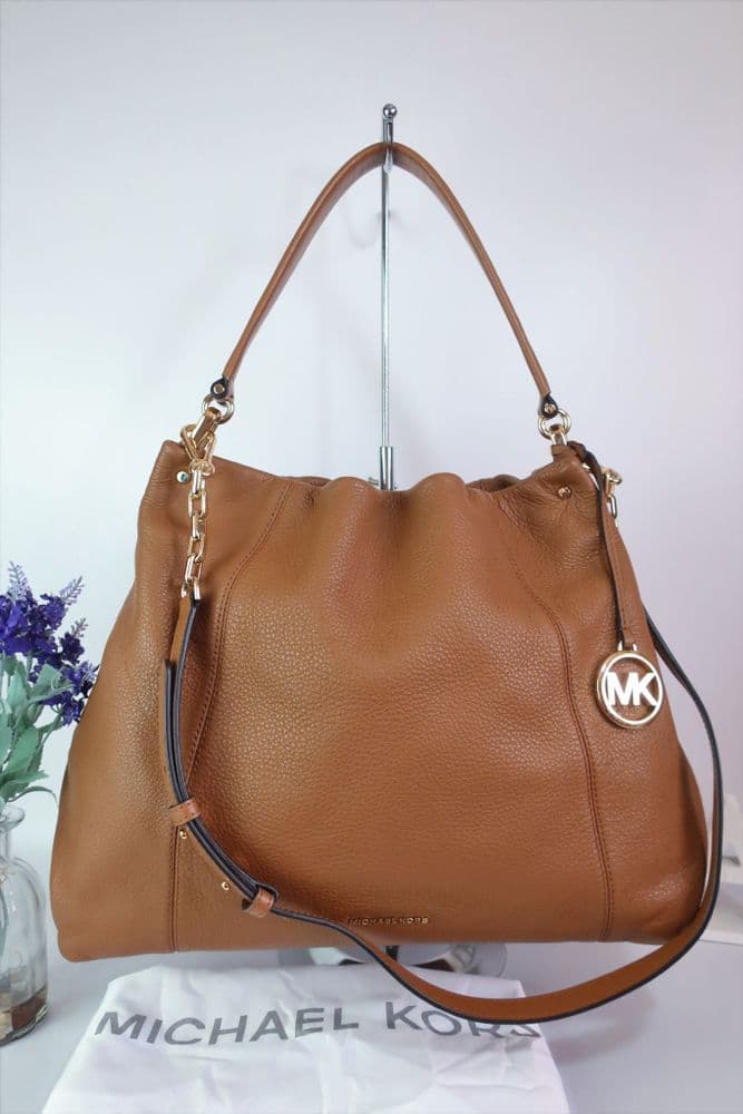 Michael Kors Lex Multiway Crossbody Shoulder Tote Satchel bag Large Tan