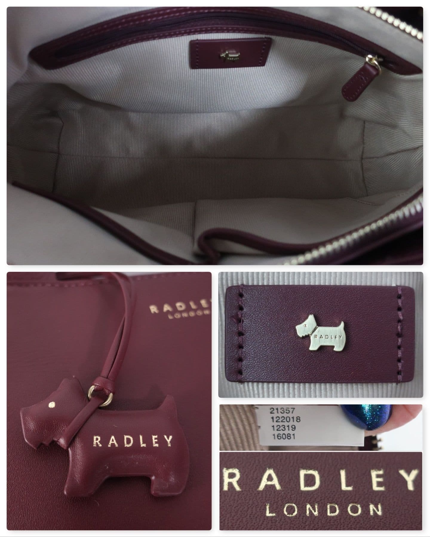 Radley Millbank Multiway Crossbody Shoulder Satchel Grab Bag Medium Burgundy Leather New