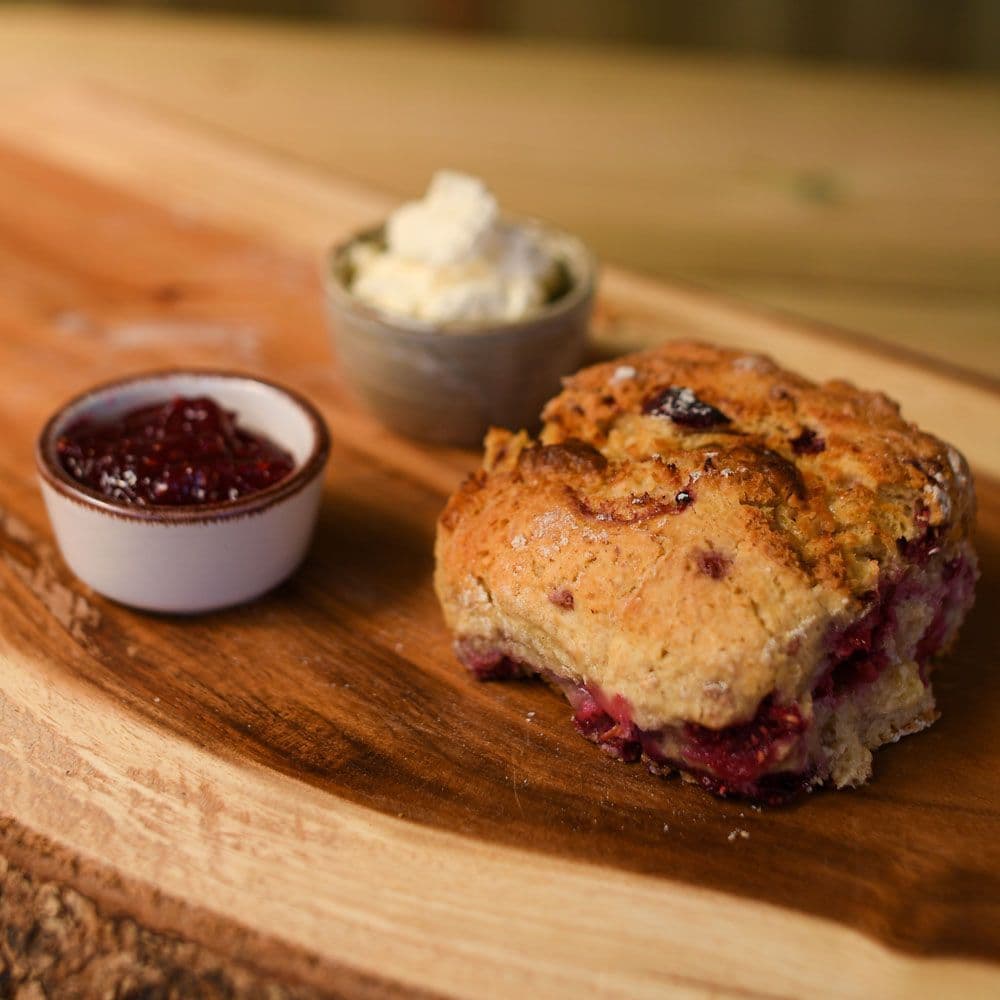Raspberry & White Chocolate Scone