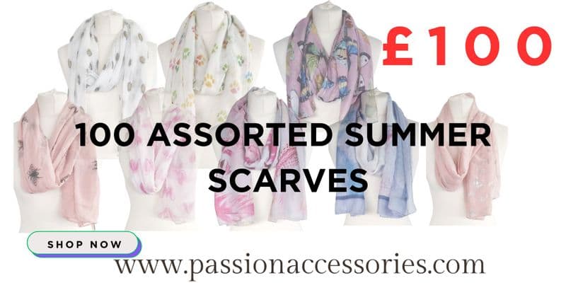 100 SUMMER SCARVES FOR £100 THATS £1 EACH ASSORTED DEAL